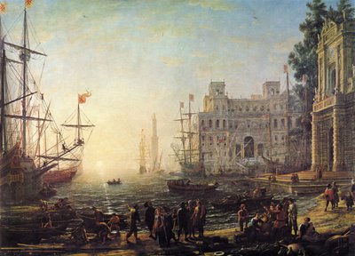 Havneudsigt med Villa Medici af Claude Lorrain